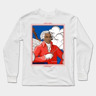 Portrait of Joseph Bologne Blue White Red Long Sleeve T-Shirt